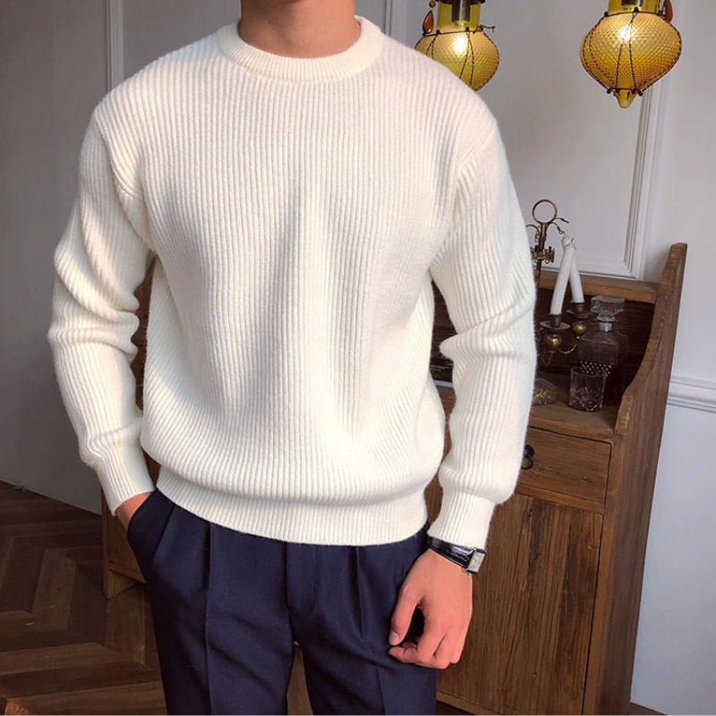 Dokulu Düz Yaka Classic Kazak