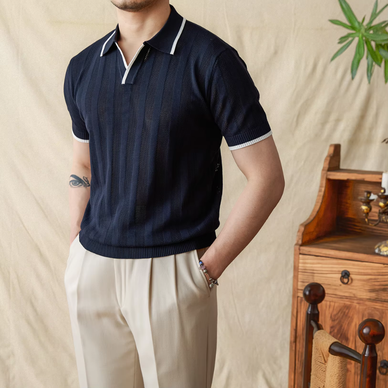 Venice Örgü Çizgili Polo T-shirt