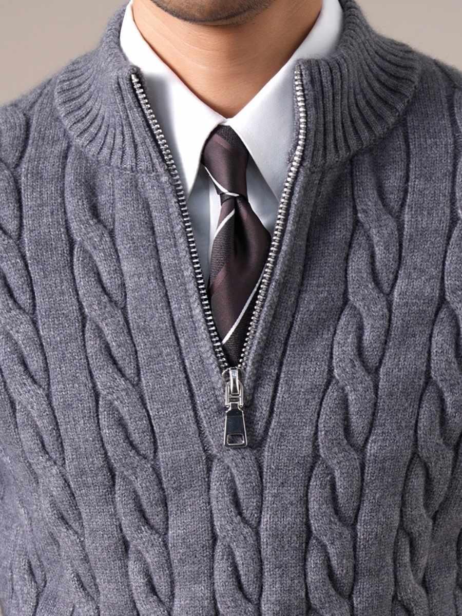 Franco Örgülü Yarım Fermuarlı Kazak