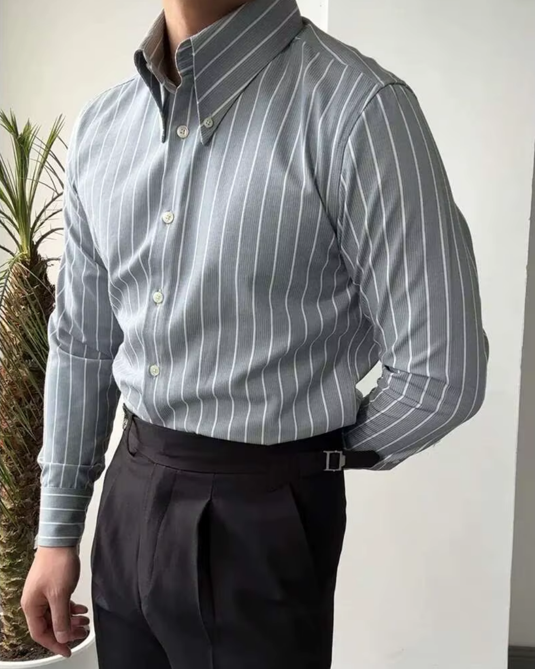 Mirano Çizgili Retro Gömlek