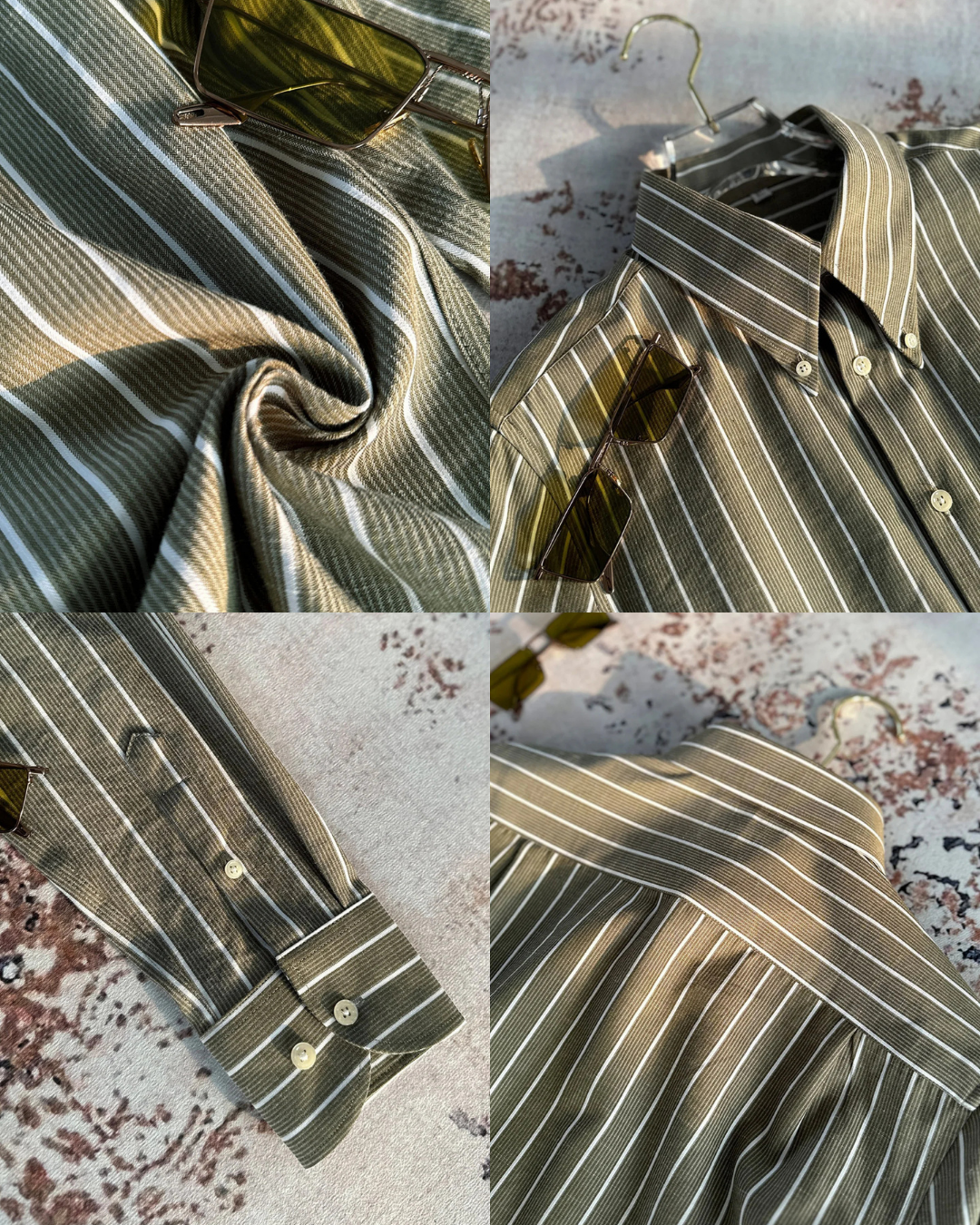 Mirano Çizgili Retro Gömlek