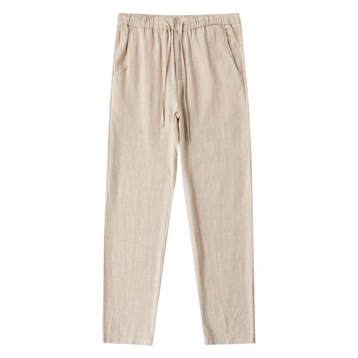 Bağcıklı Klasik Keten Pantolon