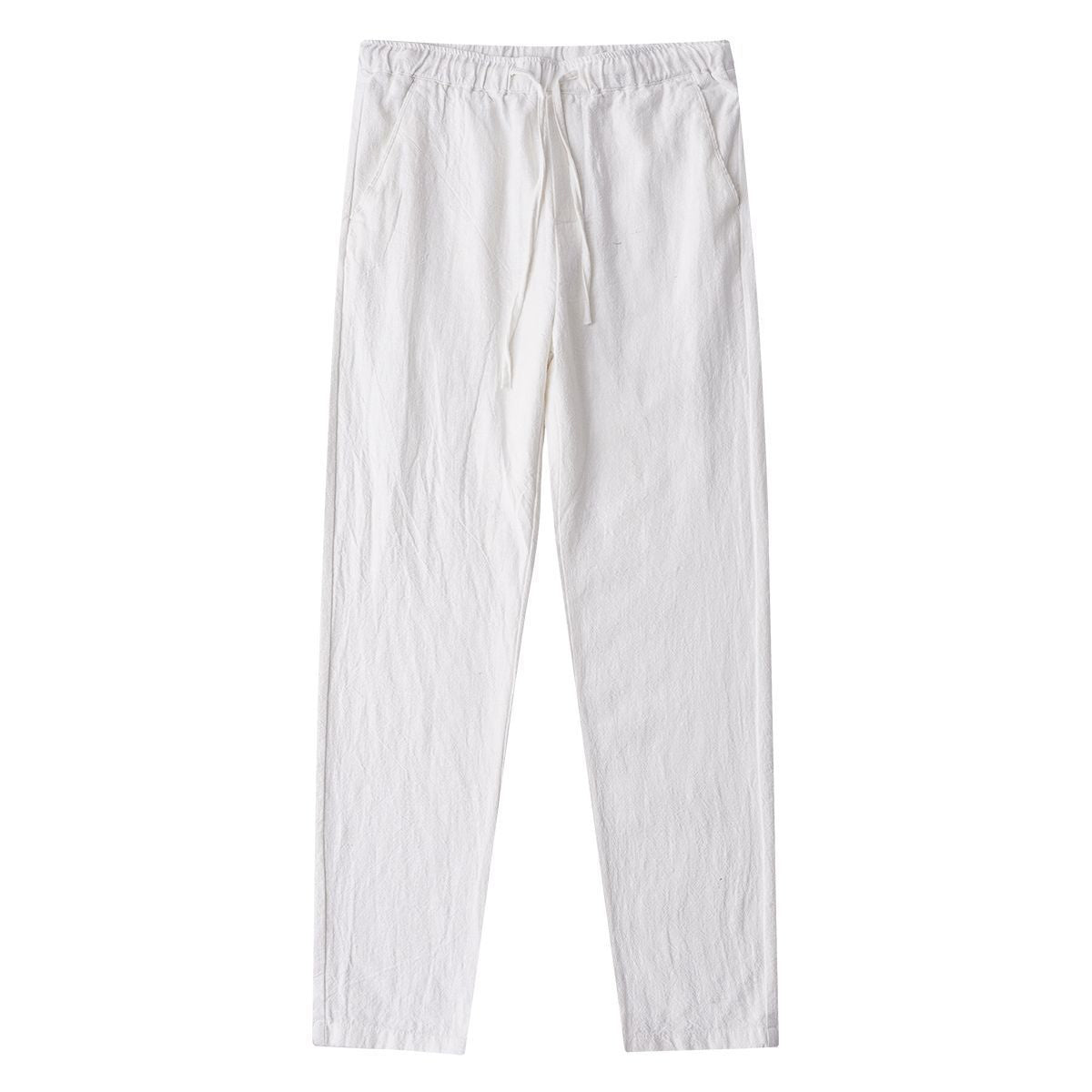 Bağcıklı Klasik Keten Pantolon