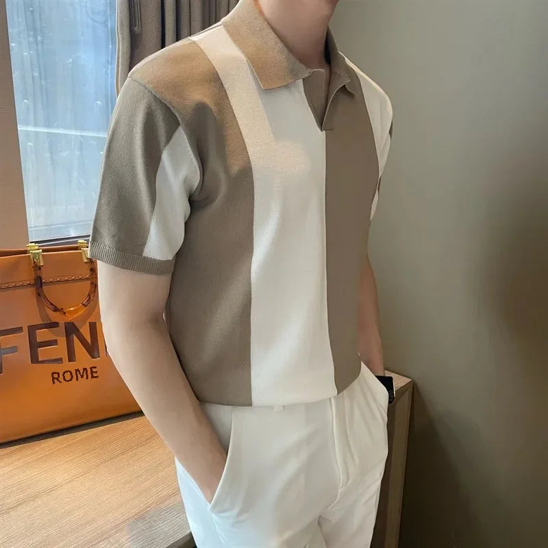 Sofistike İki Tonlu Polo T-shirt