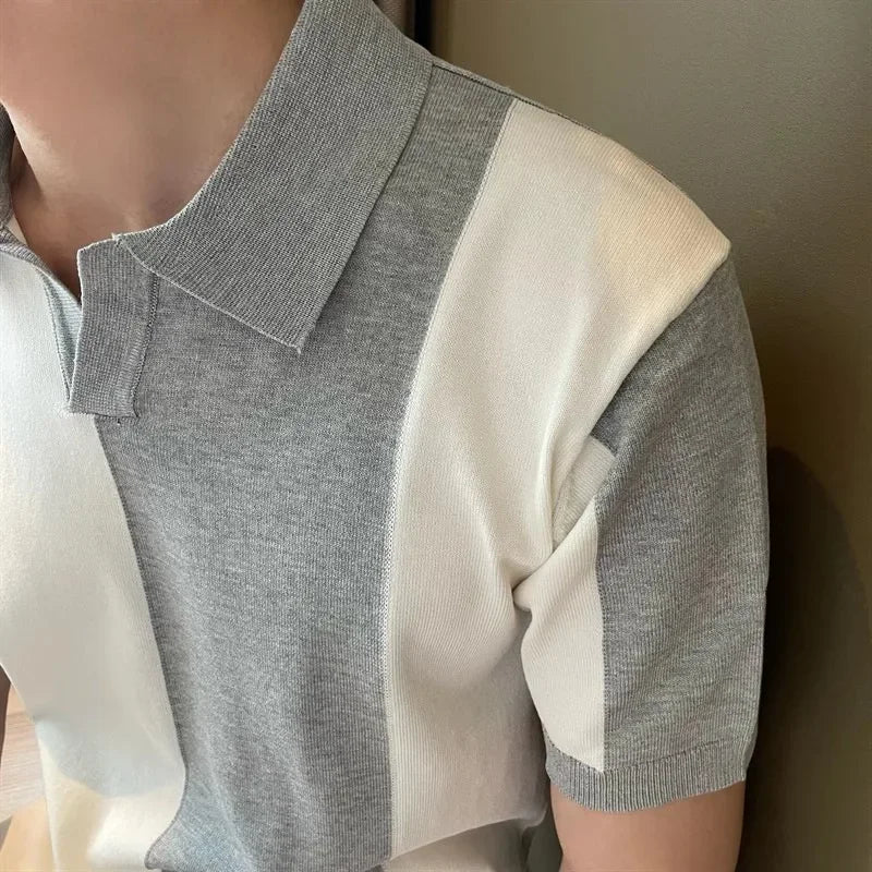 Sofistike İki Tonlu Polo T-shirt