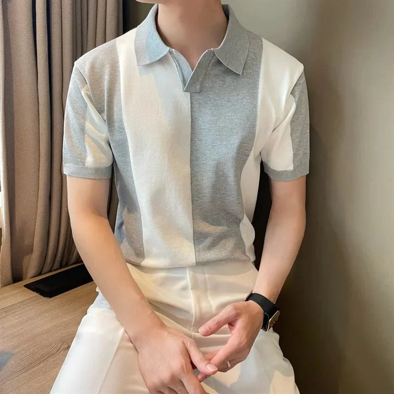 Sofistike İki Tonlu Polo T-shirt