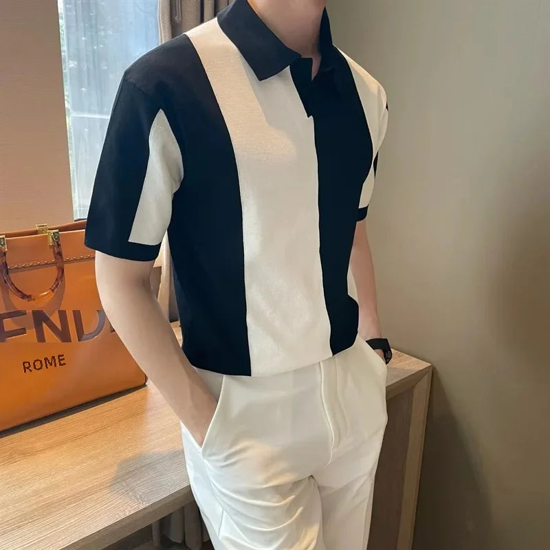 Sofistike İki Tonlu Polo T-shirt