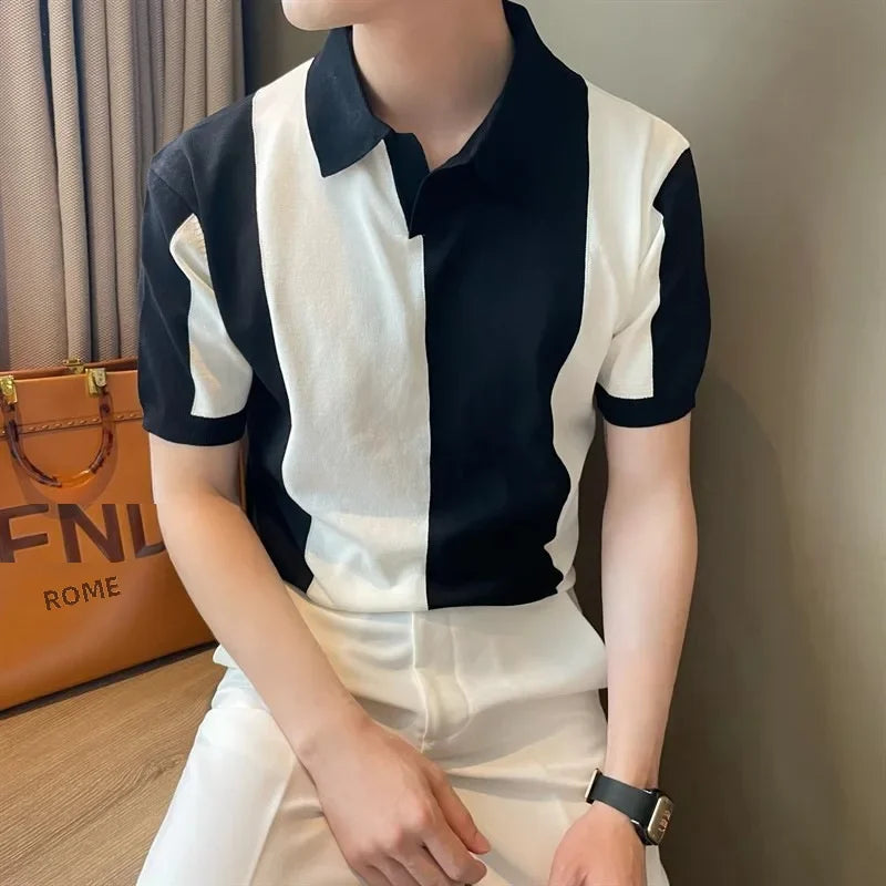 Sofistike İki Tonlu Polo T-shirt