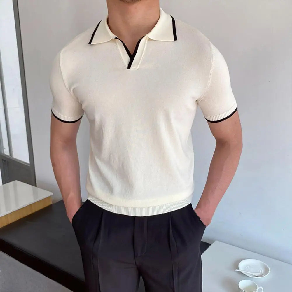 Çizgi Detaylı Klasik Polo T-shirt