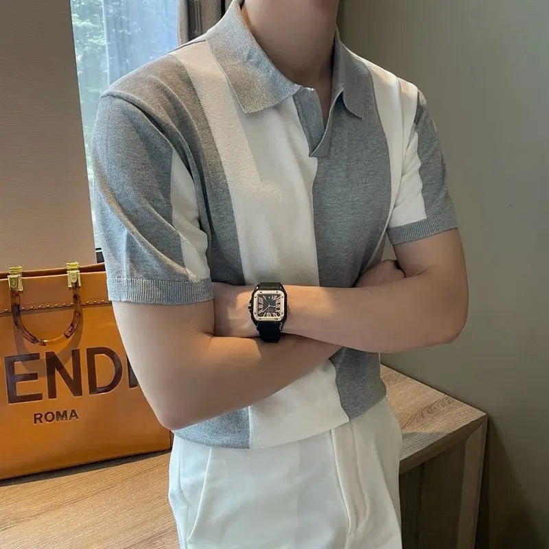 Sofistike İki Tonlu Polo T-shirt