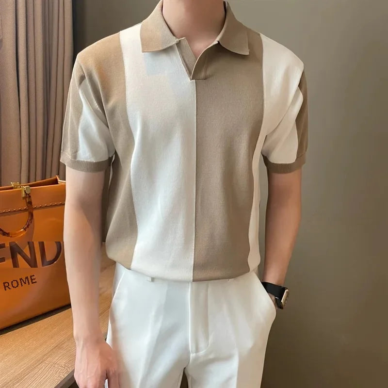 Sofistike İki Tonlu Polo T-shirt