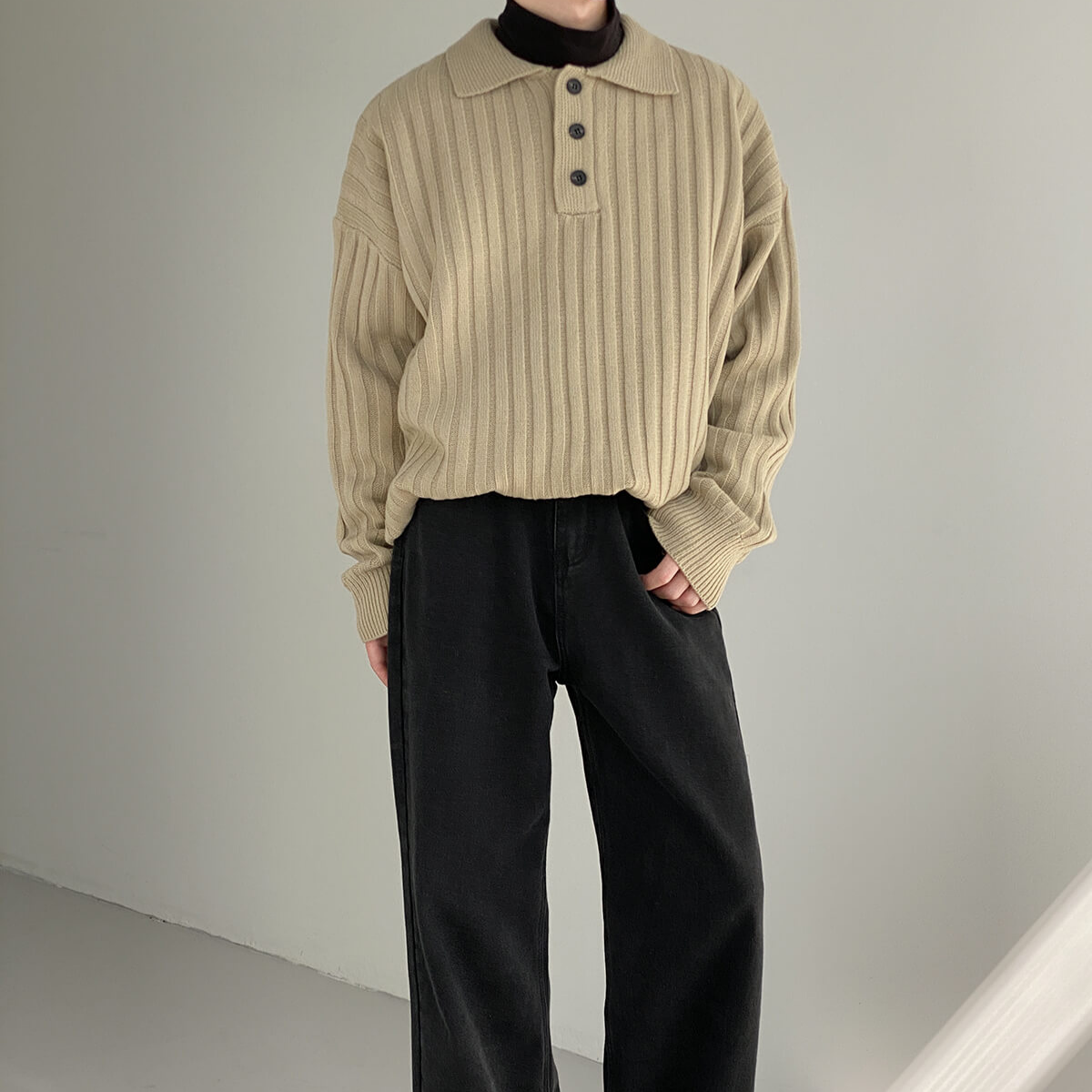 Valestro Regular Çizgili Polo Kazak