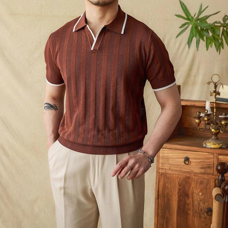 Venice Örgü Çizgili Polo T-shirt