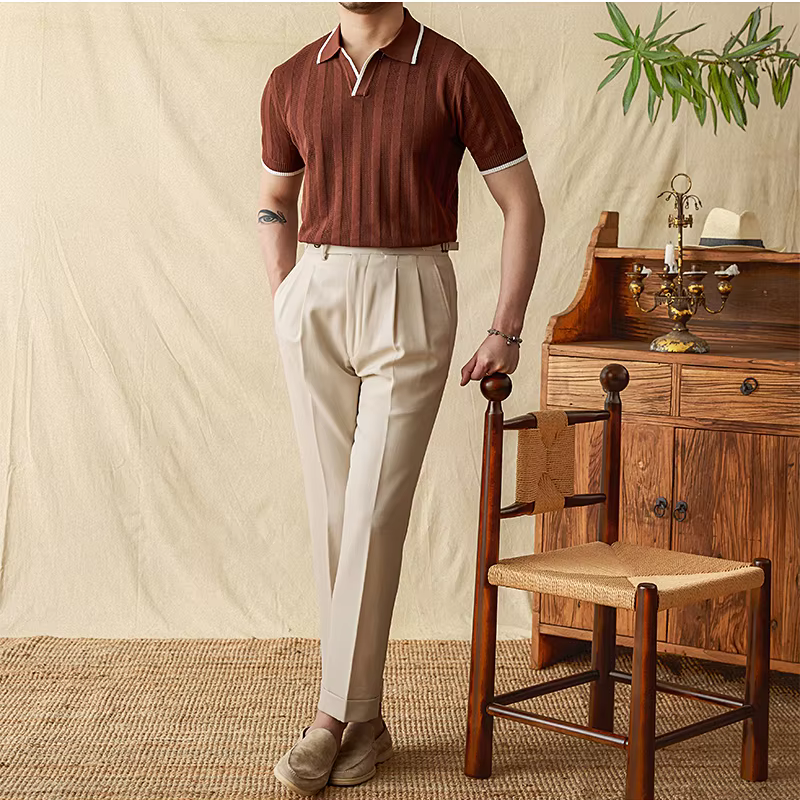 Venice Örgü Çizgili Polo T-shirt