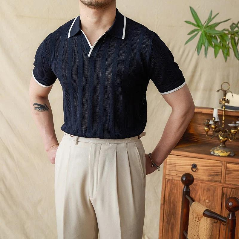 Venice Örgü Çizgili Polo T-shirt