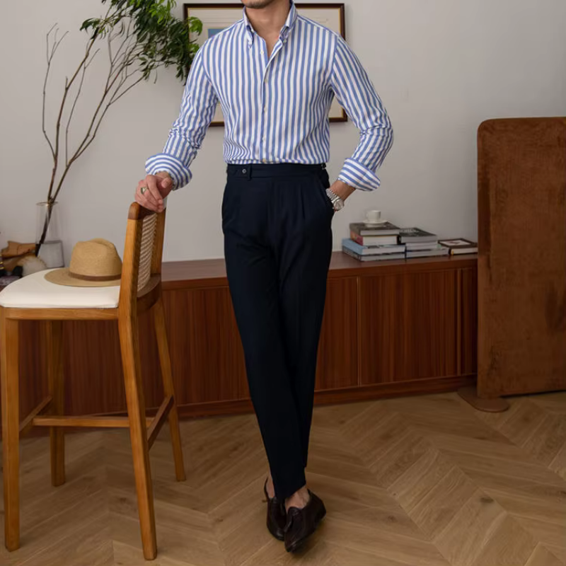 Francesco Dokulu Çizgili Gömlek